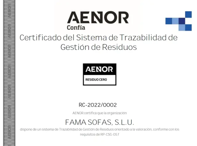 Fama obtiene la certificación de Residuo Cero.