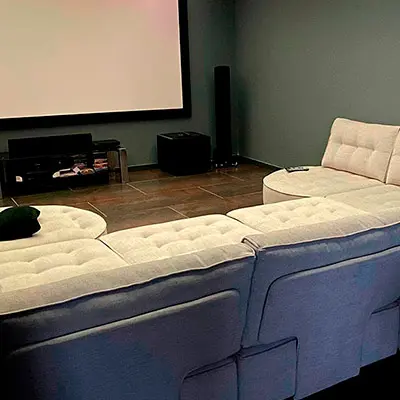 Sofa, movie and throw