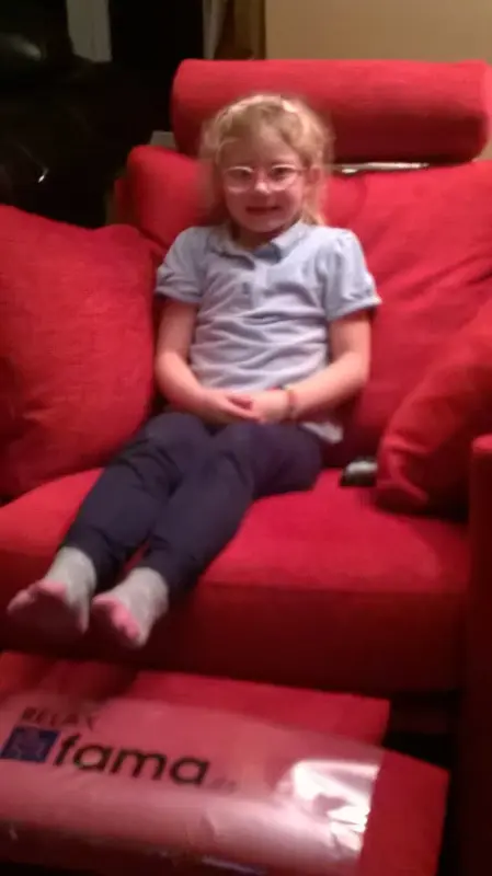 Millie relaxing after a hard day at school