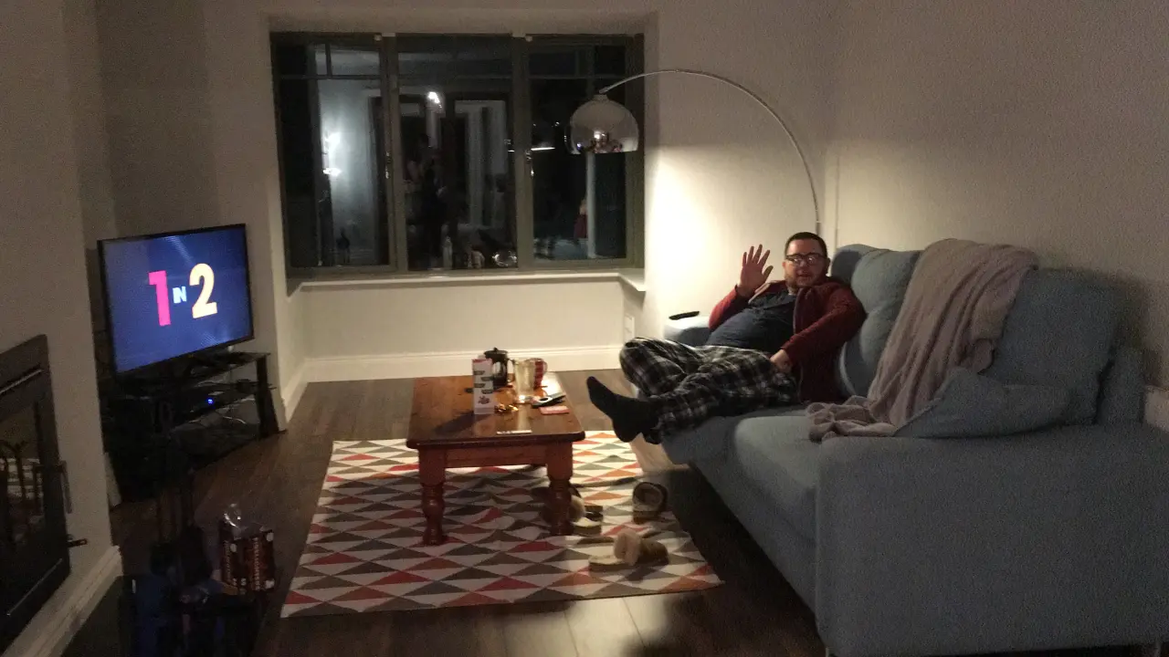 Enjoying our new sofa