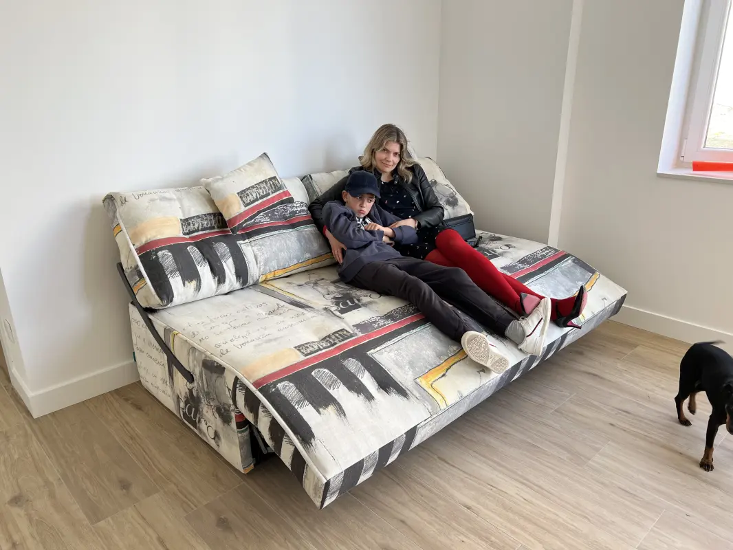 Mama e hijo de relax