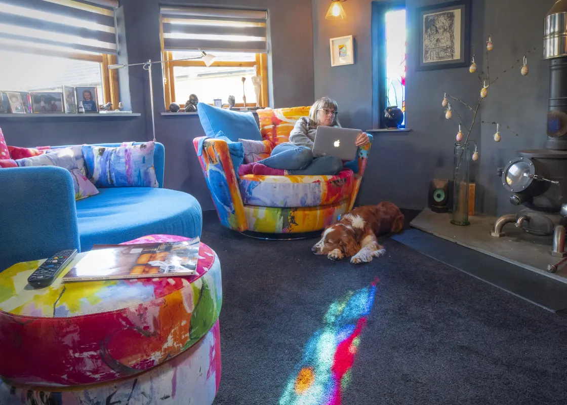 Hot Graffiti fabric and stained glass