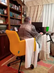 La abuela preparada para teletrabajar