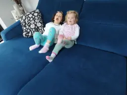 Enjoying Granddad's new sofa