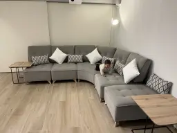 gateando en mi nuevo sofá