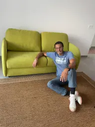 MY COMFORTABLE SOFA, WHICH I JUST BOUGHT