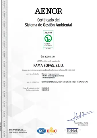 Certificación medioambiente ISO 14001.