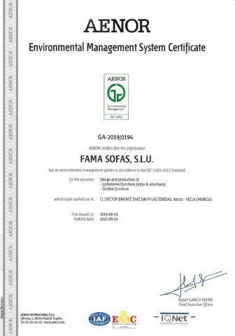 Certification environnementale ISO 14001.