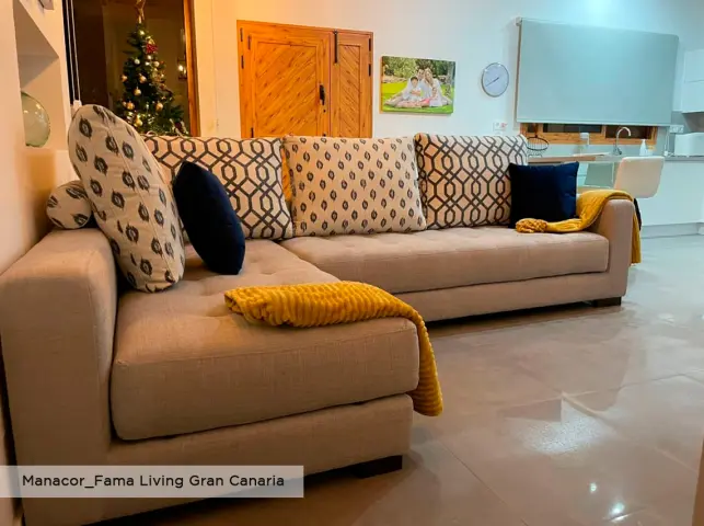 Manacor gris y azul oscuro fama living Gran Canaria