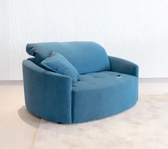 Sillón de grandes dimensiones extraíble eléctrico en color azul