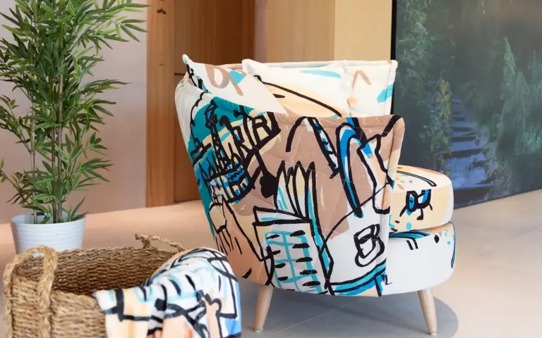 Volta sillón giratorio redondo estampado Mariscal