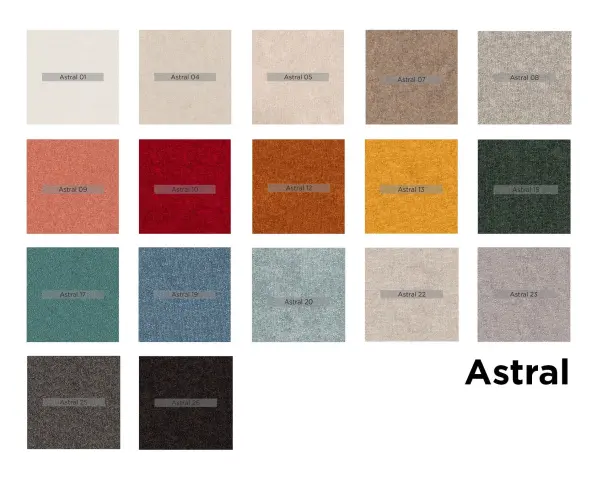 La carta de colores de la tela Astral de Fama Sofás ofrece una amplia gama de tonalidades pensadas para adaptarse a cualquier estilo de interior.